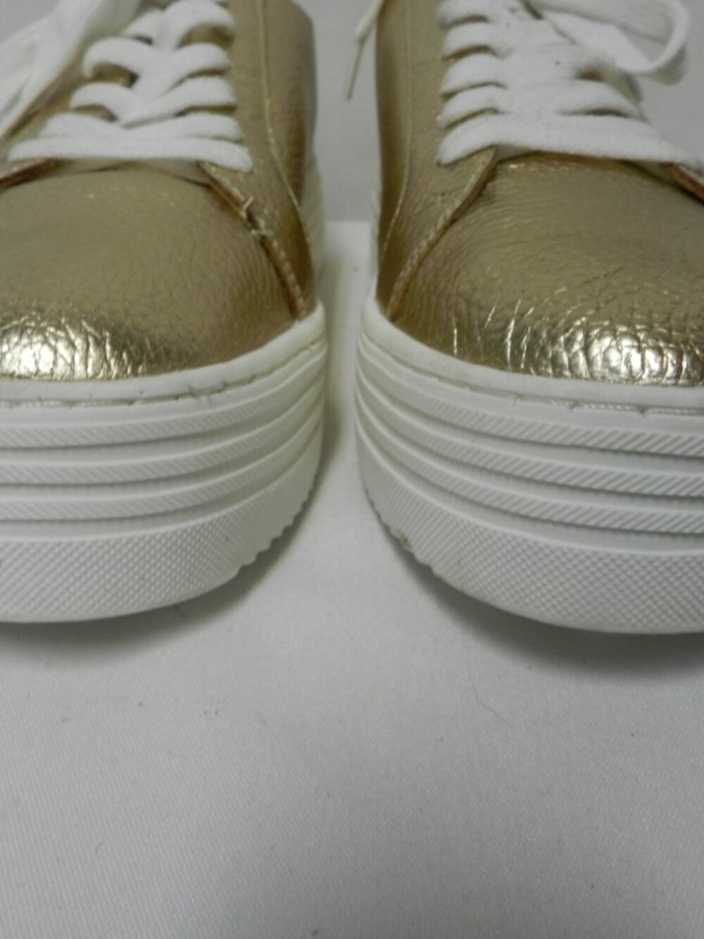 Crown Vintage Gamina gold Leather Platform sneakers tennis shoes Casual Size 8 - Picture 4 of 14